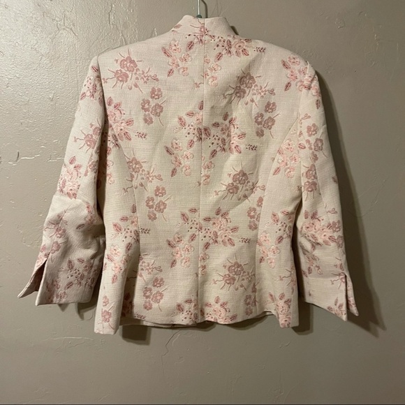 Banu París vintage floral print rose button ablazer jacket sz 8 - Picture 4 of 7